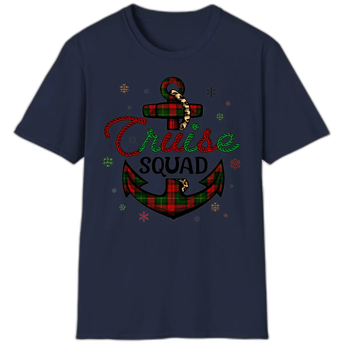 Cruise Squad Anchor Holiday T-Shirt in Navy