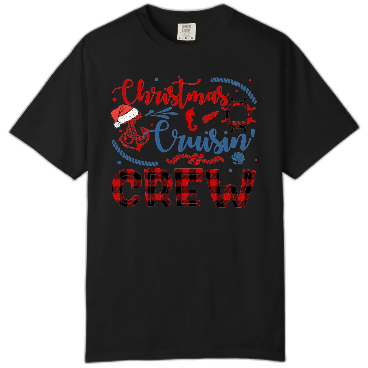 Christmas Cruisin' Cousin Crew Comfort Color in Black