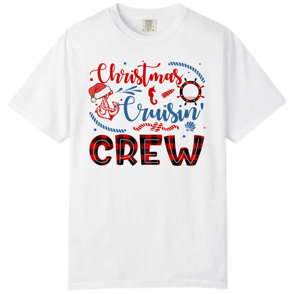 Christmas Cruisin' Cousin Crew Comfort Color in White