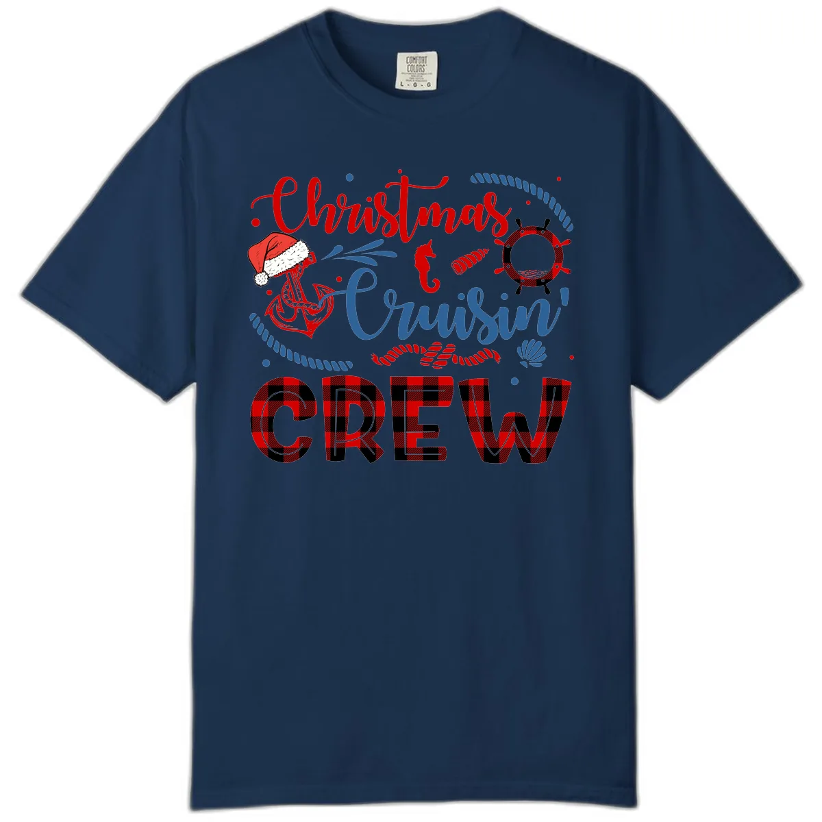 Christmas Cruisin' Cousin Crew Comfort Color in Navy