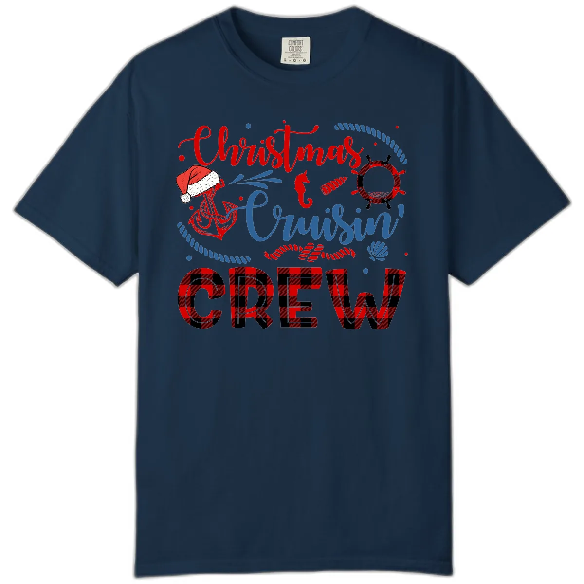 Christmas Cruisin' Cousin Crew Comfort Color in True Navy