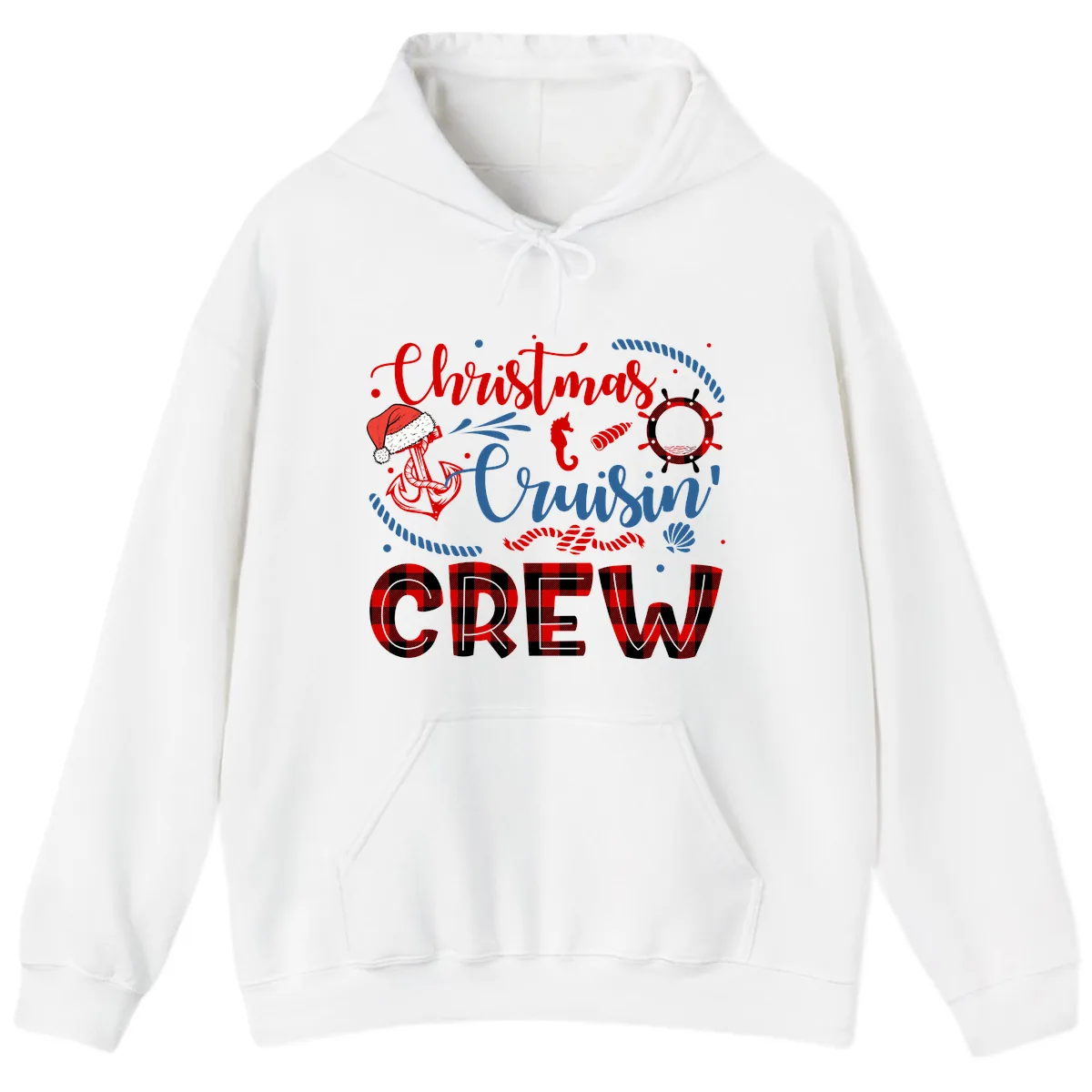 Christmas Cruisin' Cousin Crew Hoodie in White