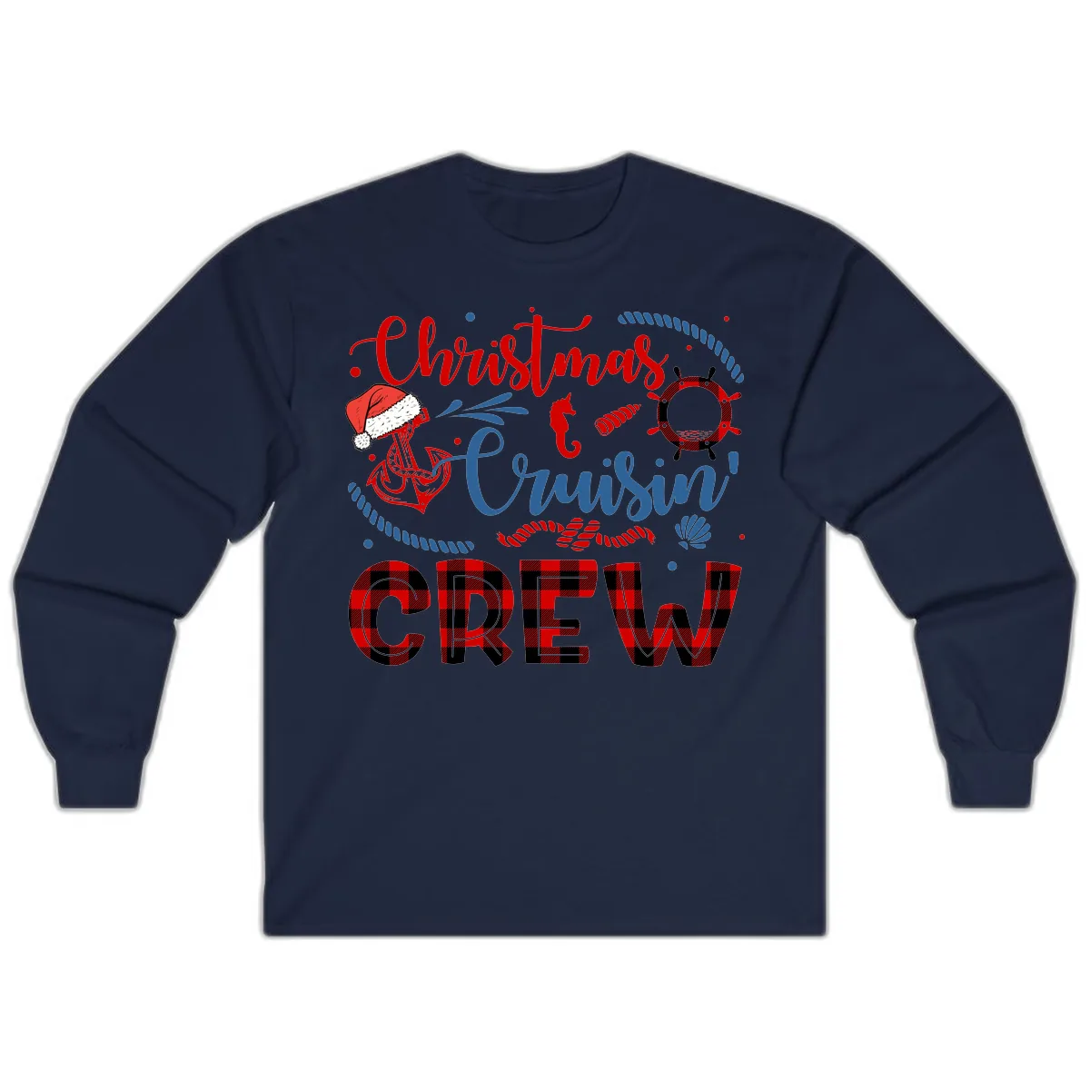 Christmas Cruisin' Cousin Crew Long Sleeve in Navy