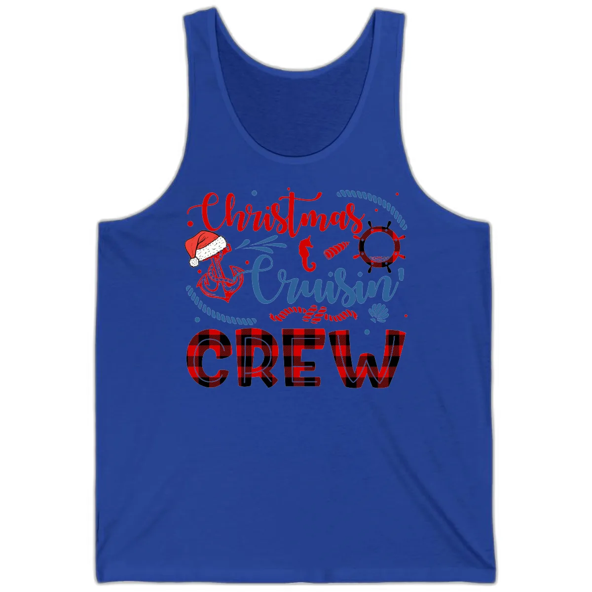 Christmas Cruisin' Cousin Crew Tank in True Royal