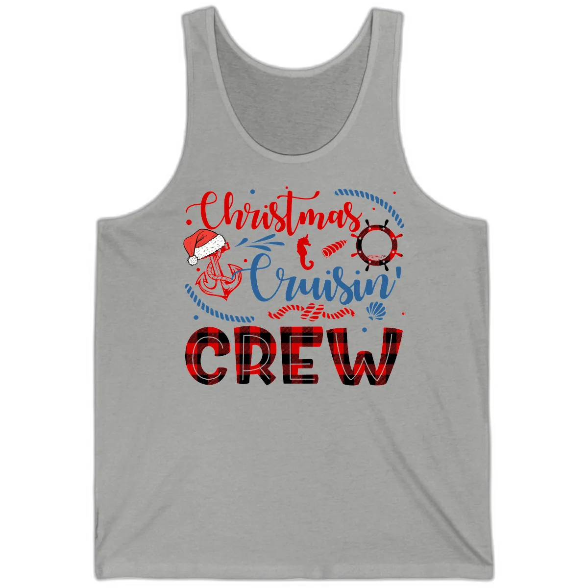 Christmas Cruisin' Cousin Crew Tank in Athletic Heather