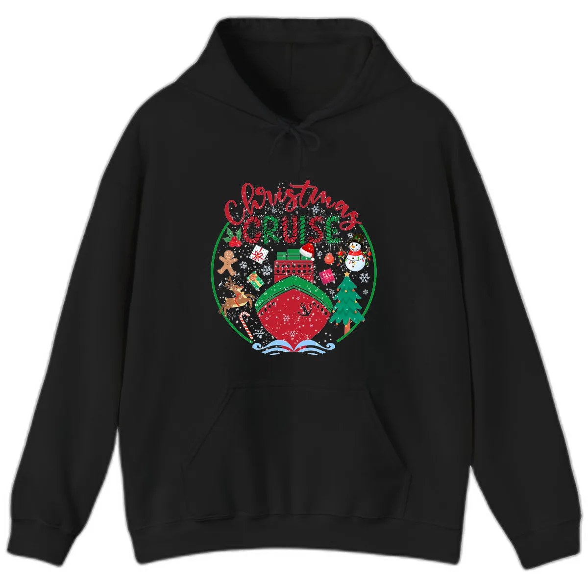 Cruising Cheer Holiday Hoodie in Black