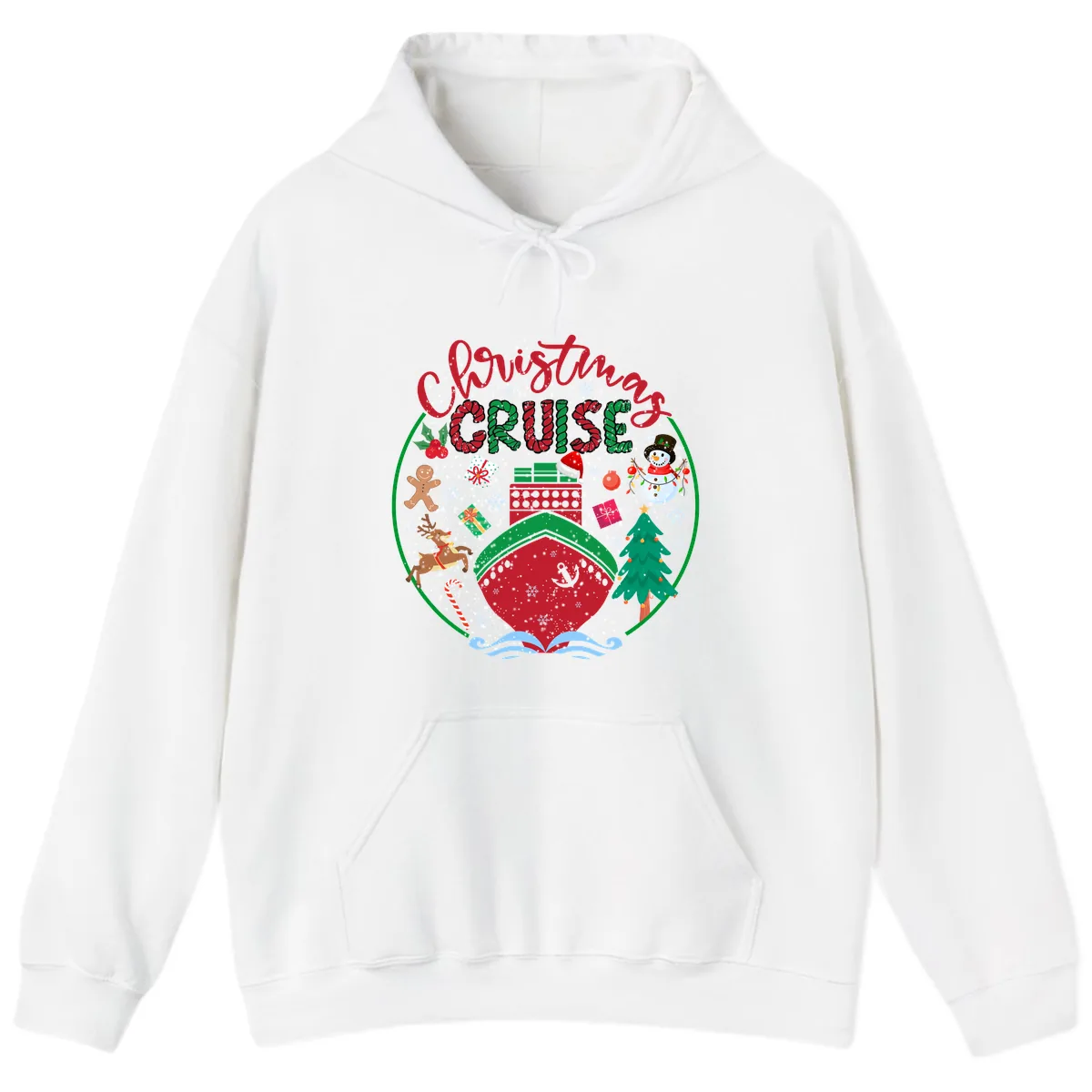 Cruising Cheer Holiday Hoodie in White