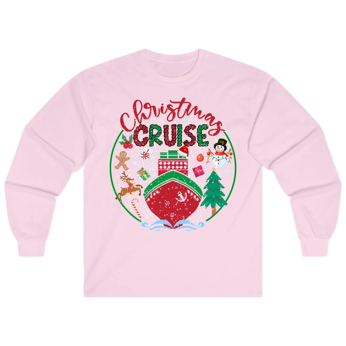 Cruising Cheer Holiday Long Sleeve in Light Pink