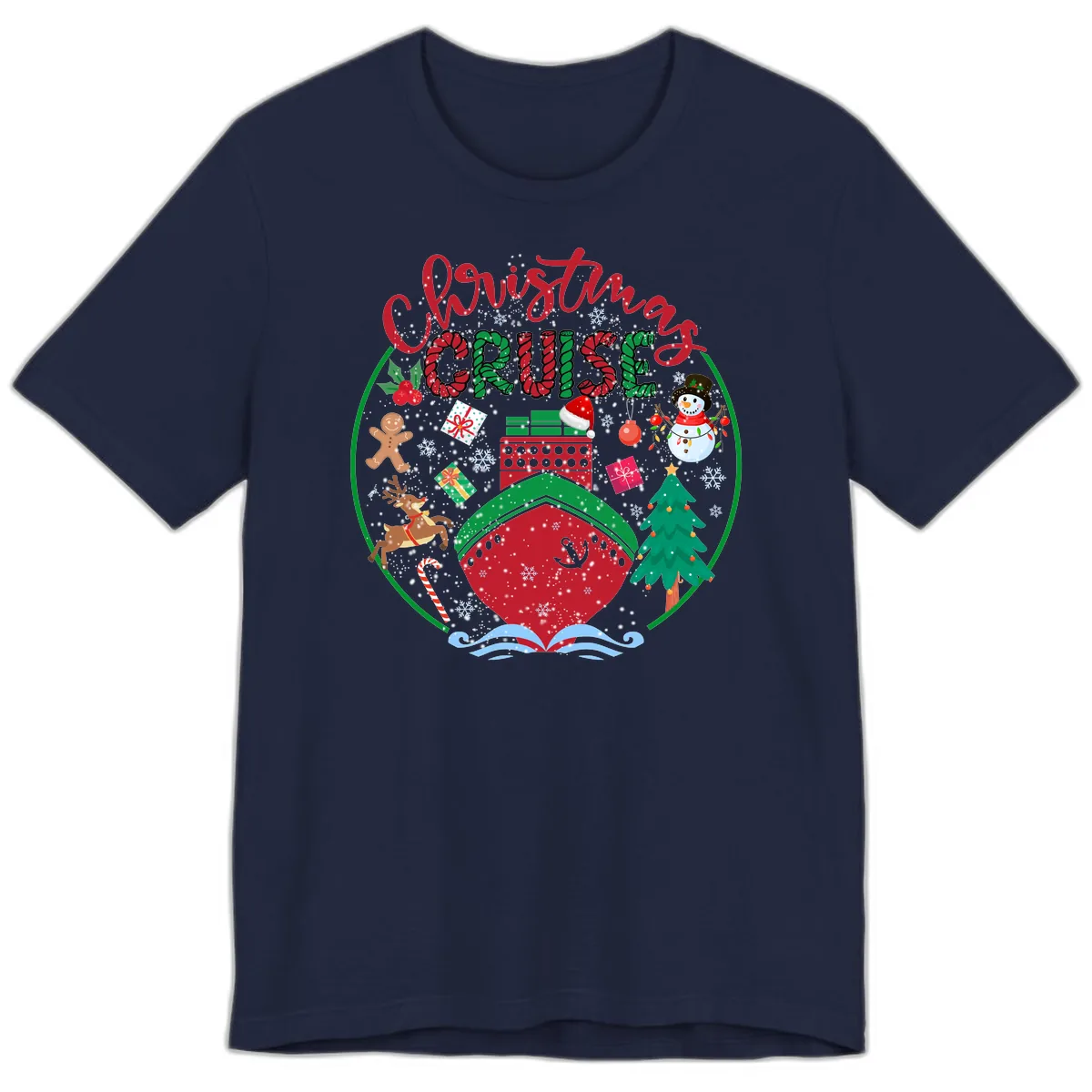 Cruising Cheer Holiday Premium T-Shirt in Navy