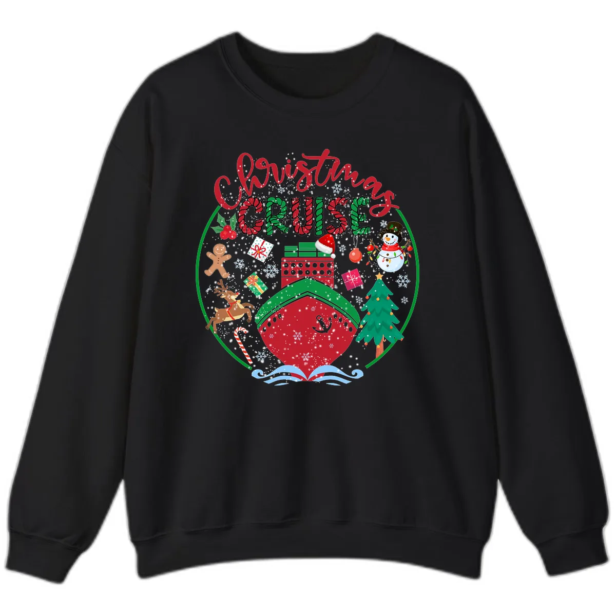 Cruising Cheer Holiday Sweatshirt in Black