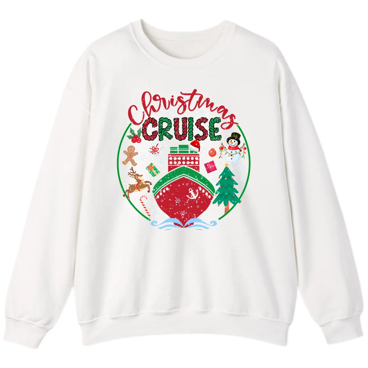 Cruising Cheer Holiday Sweatshirt in White