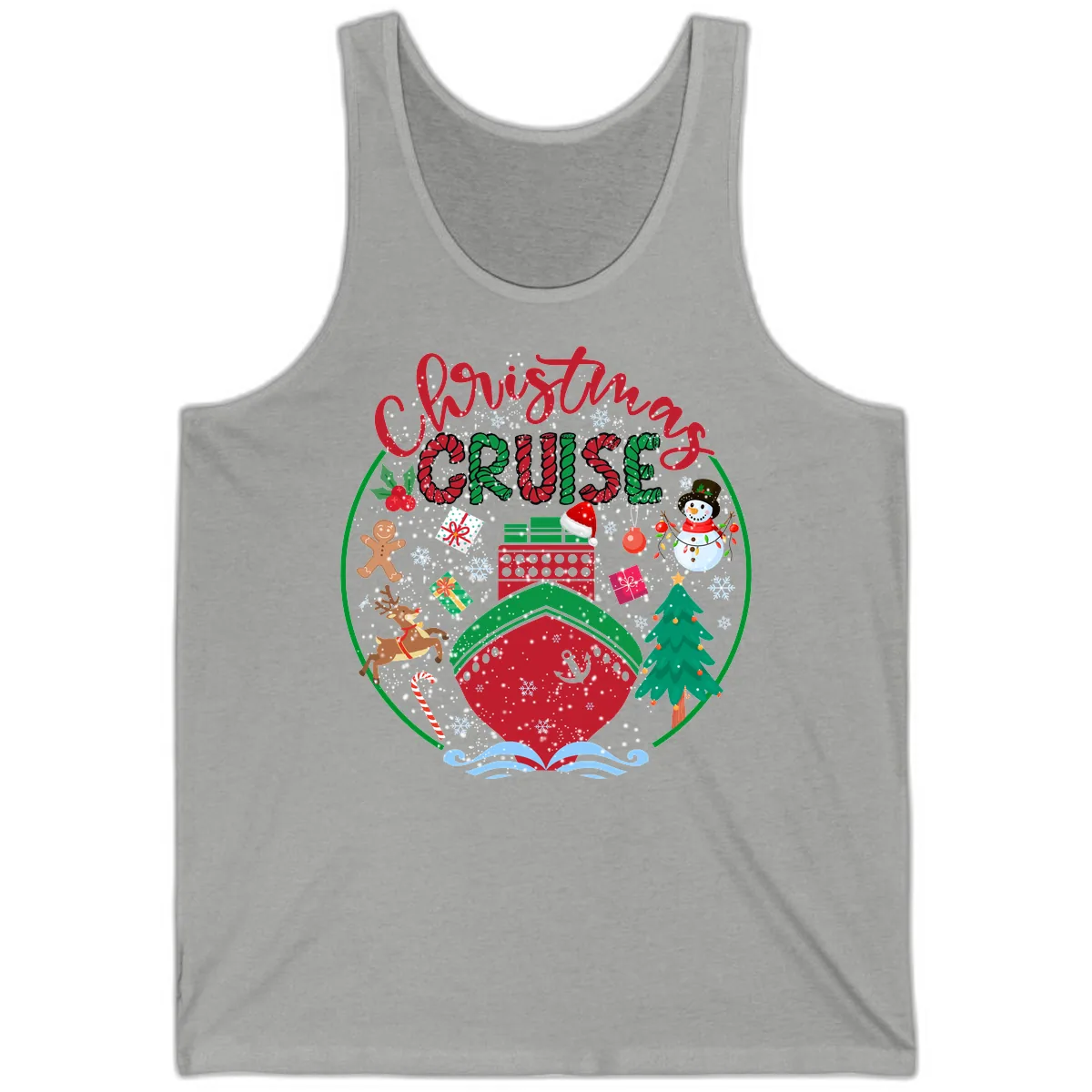 Cruising Cheer Holiday Tank in Athletic Heather
