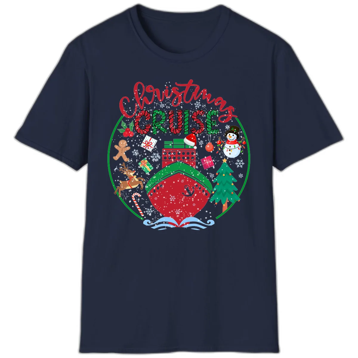 Cruising Cheer Holiday T-Shirt in Navy