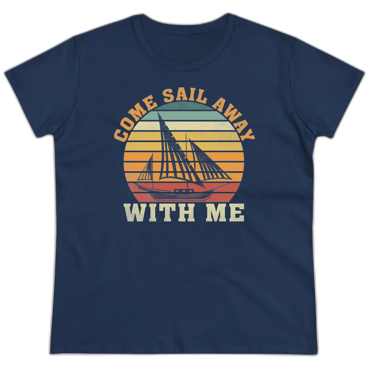 Come Sail Away With Me Ladies Tee in Navy