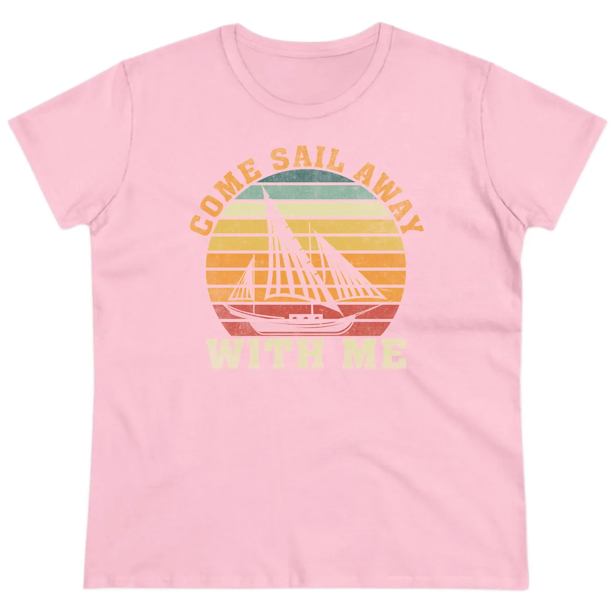Come Sail Away With Me Ladies Tee in Light Pink