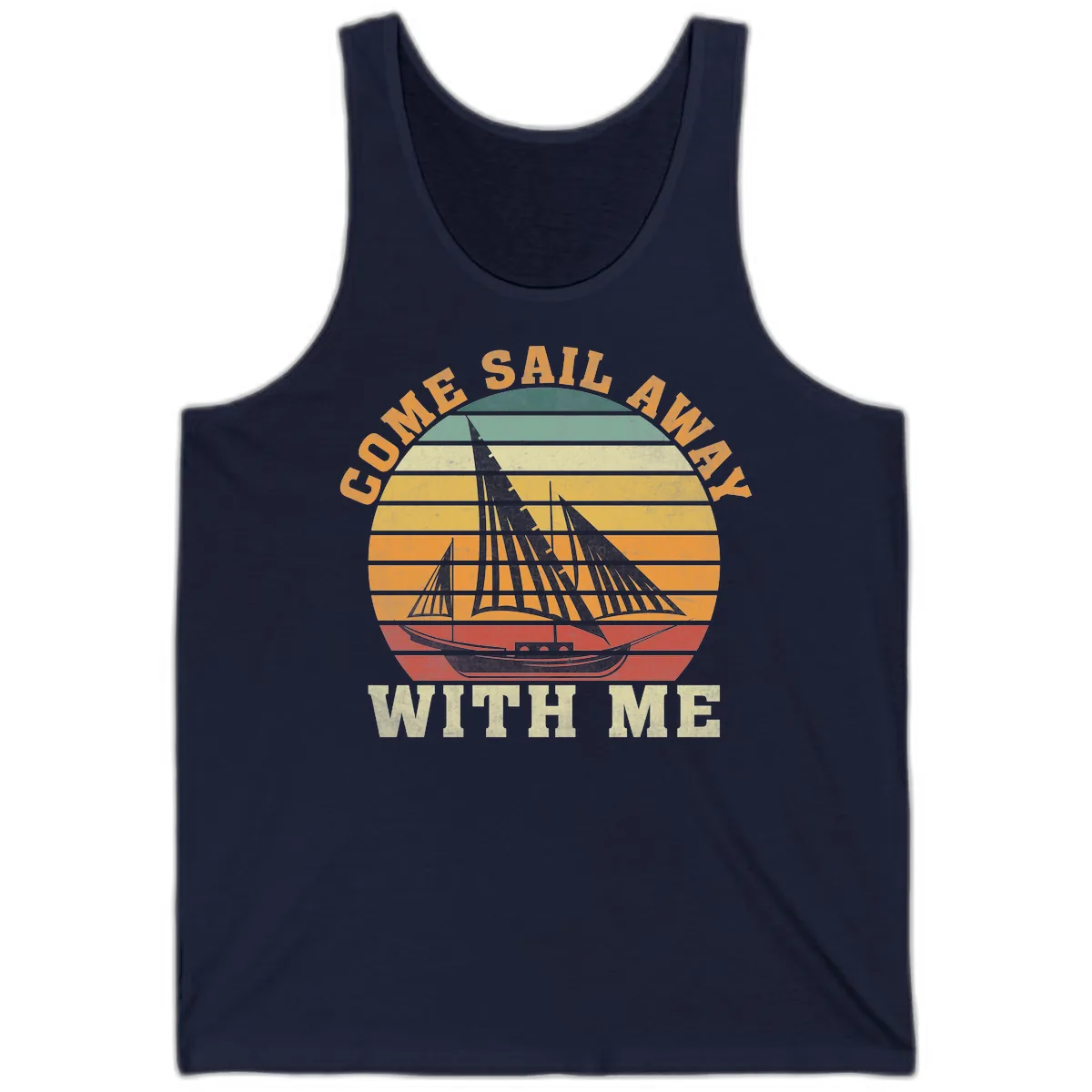 Come Sail Away With Me Tank in Navy