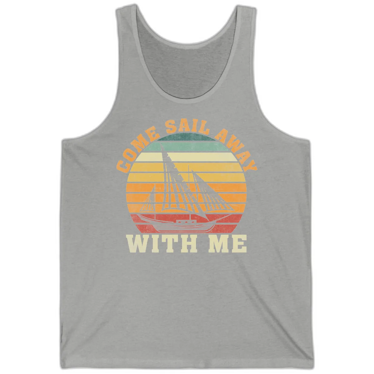 Come Sail Away With Me Tank in Athletic Heather