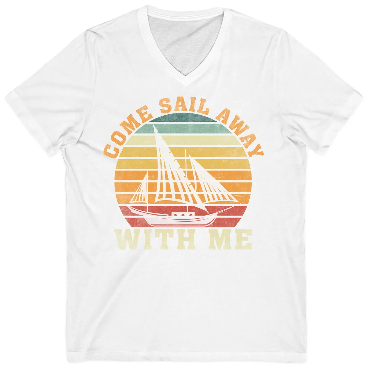Come Sail Away With Me V-Neck in White