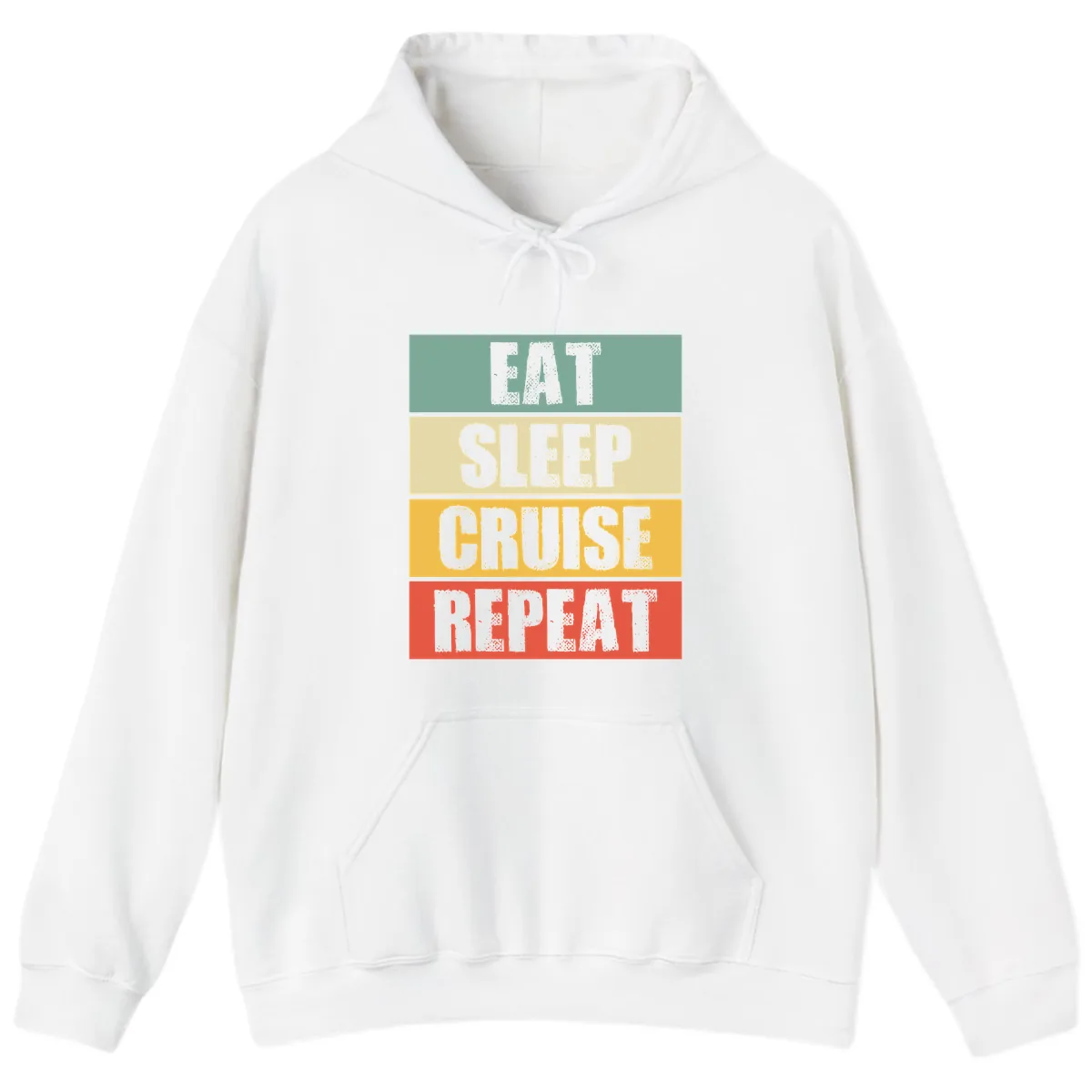 Eat Sleep Cruise Repeat Hoodie in White