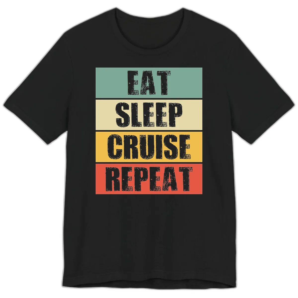 Eat Sleep Cruise Repeat Premium T-Shirt in Black