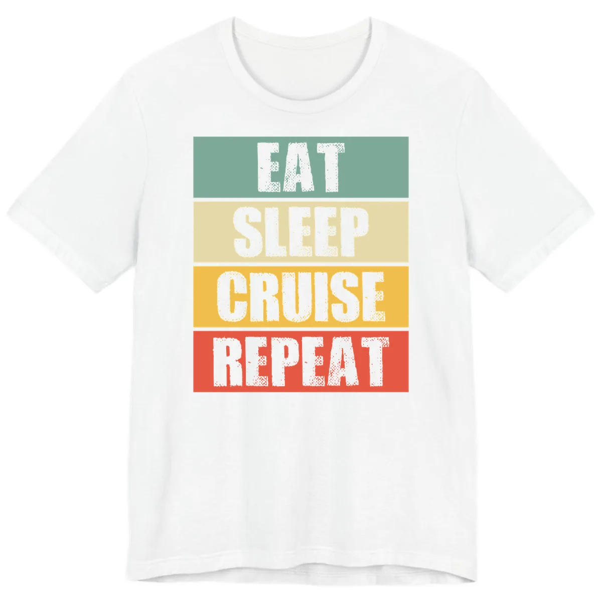 Eat Sleep Cruise Repeat Premium T-Shirt in White