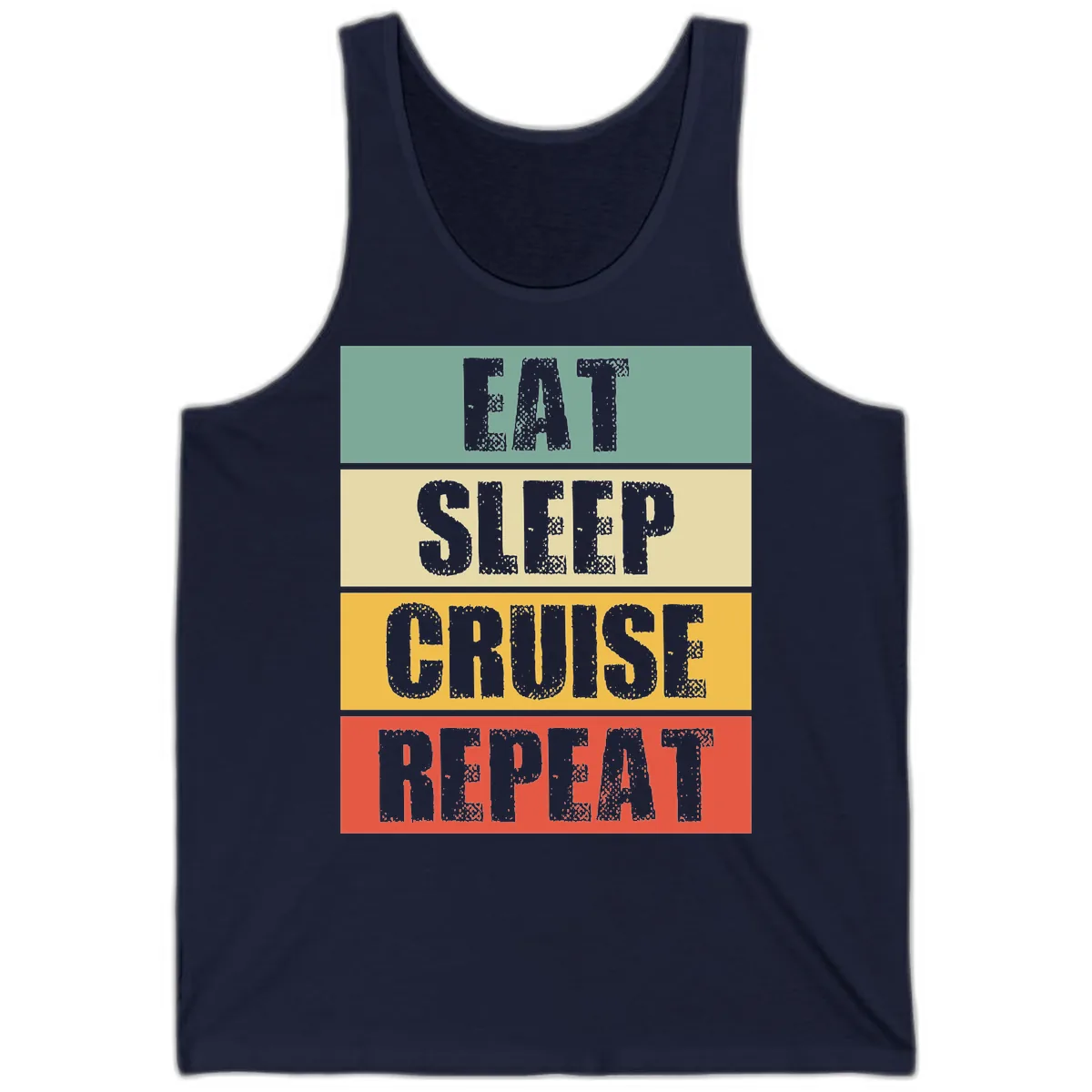 Eat Sleep Cruise Repeat Tank in Navy