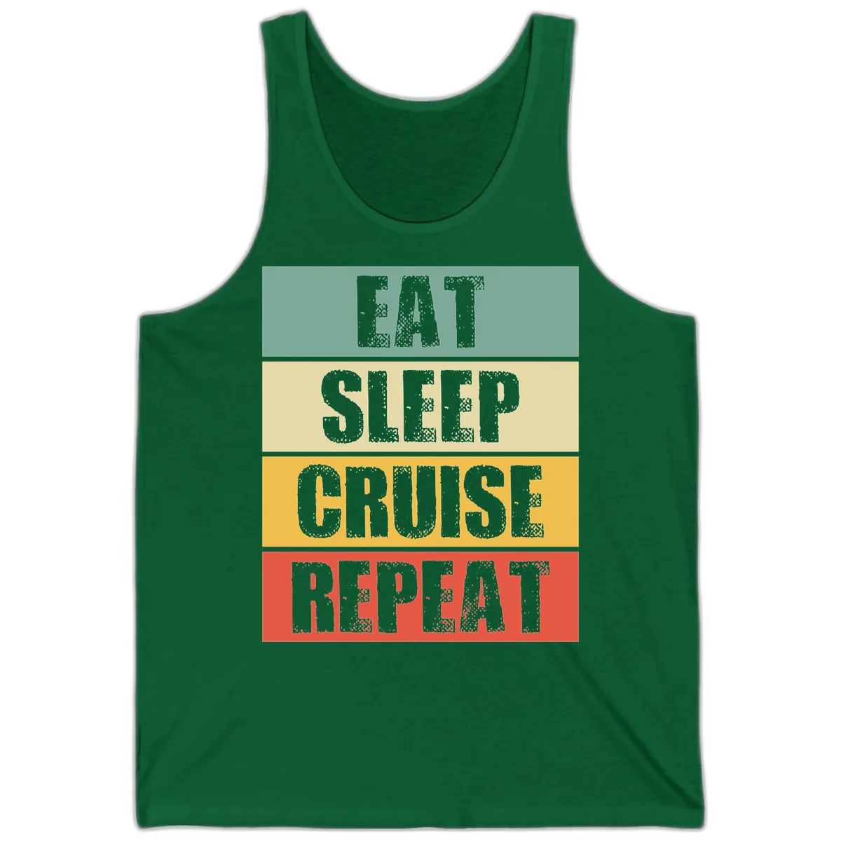 Eat Sleep Cruise Repeat Tank in Kelly