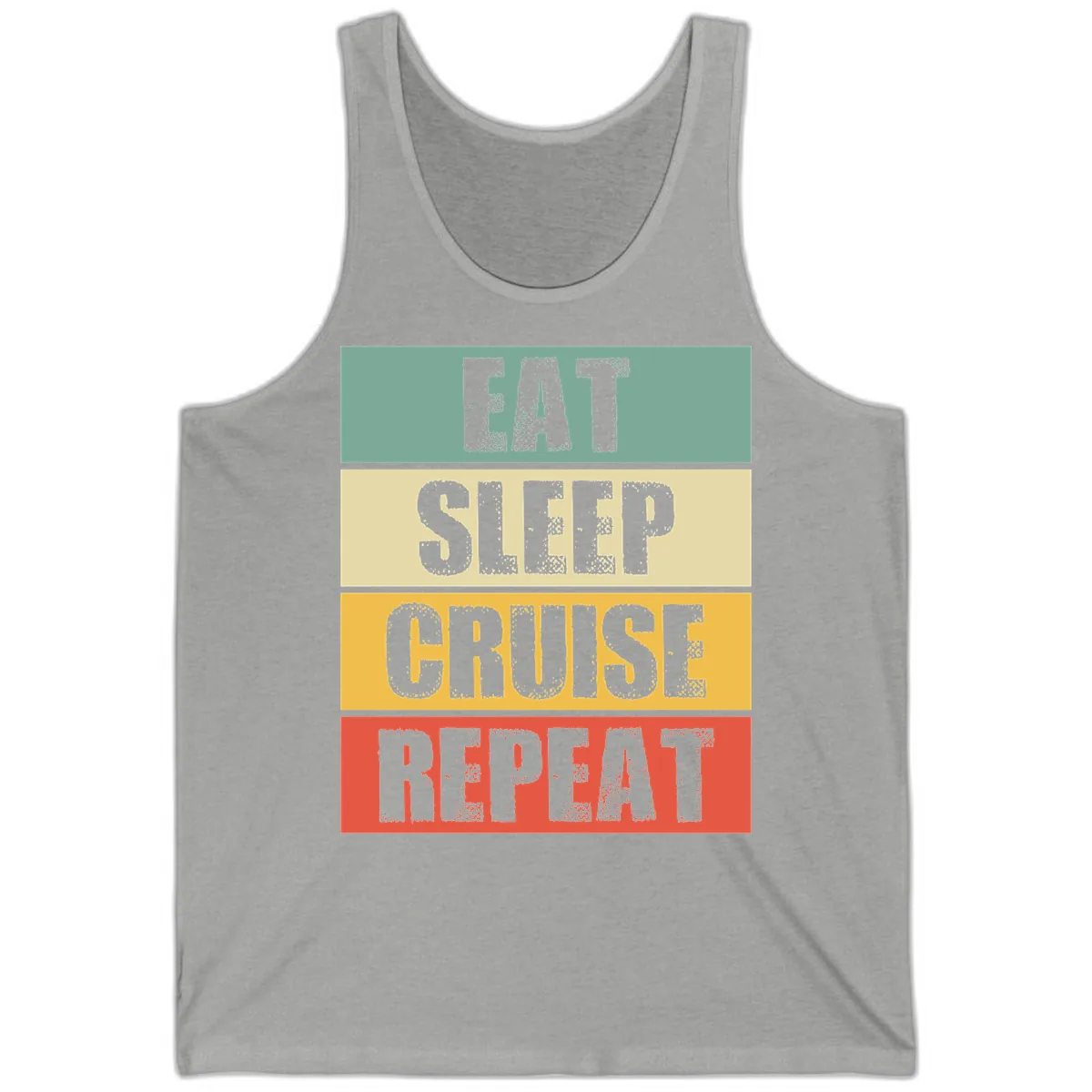 Eat Sleep Cruise Repeat Tank in Athletic Heather