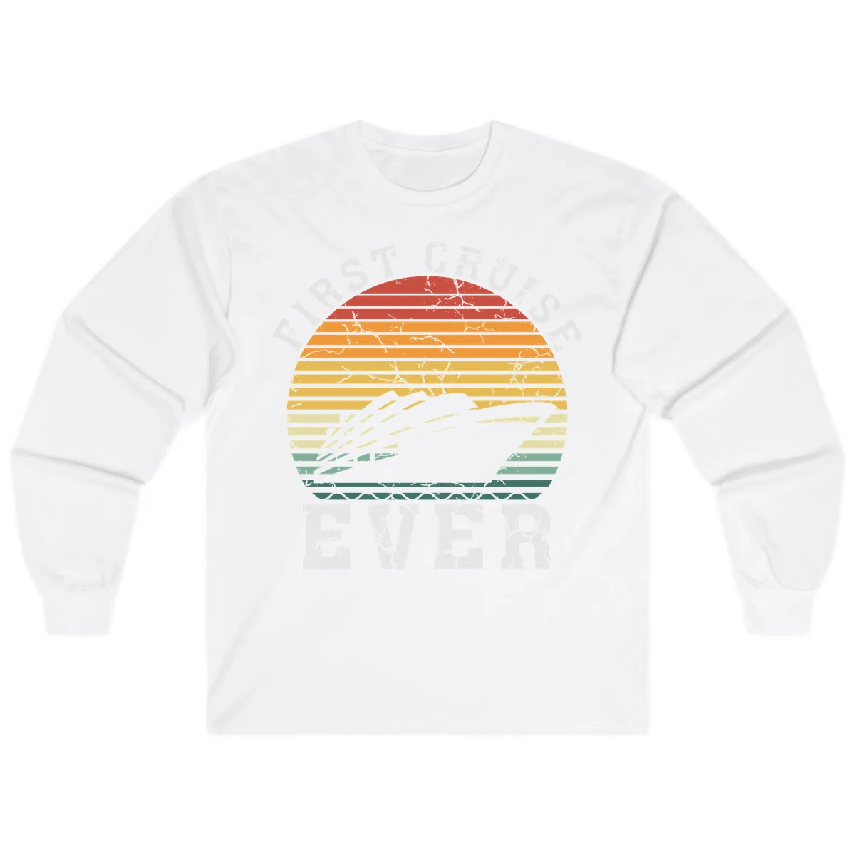 First Cruise Ever Retro Sunset Long Sleeve in White
