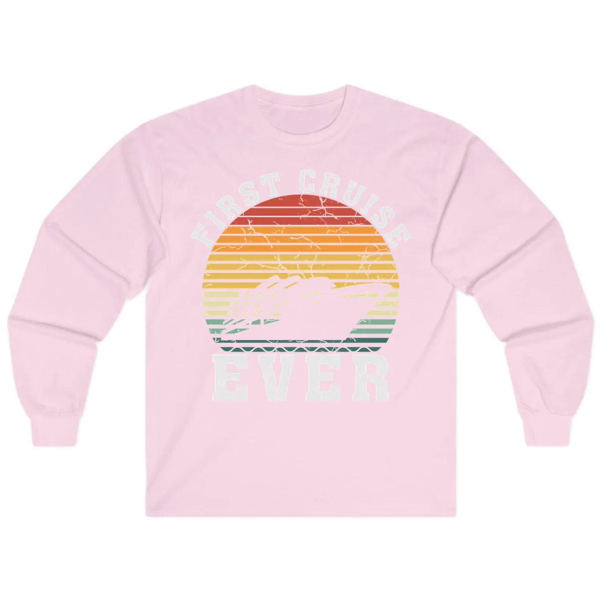 First Cruise Ever Retro Sunset Long Sleeve in Light Pink