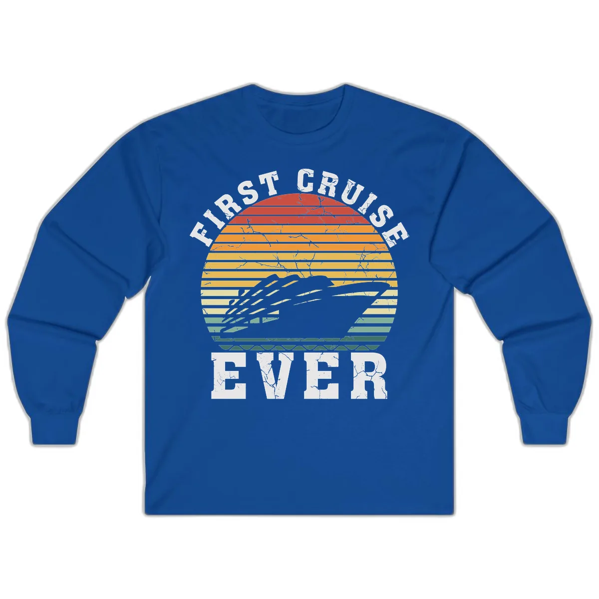 First Cruise Ever Retro Sunset Long Sleeve in Royal