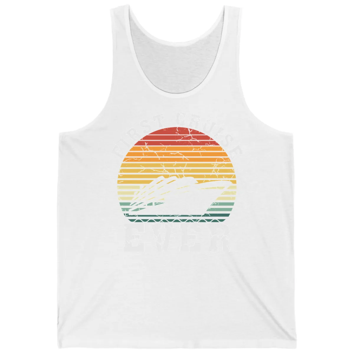 First Cruise Ever Retro Sunset Tank in White