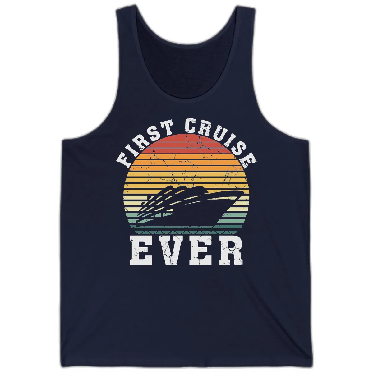 First Cruise Ever Retro Sunset Tank in Navy