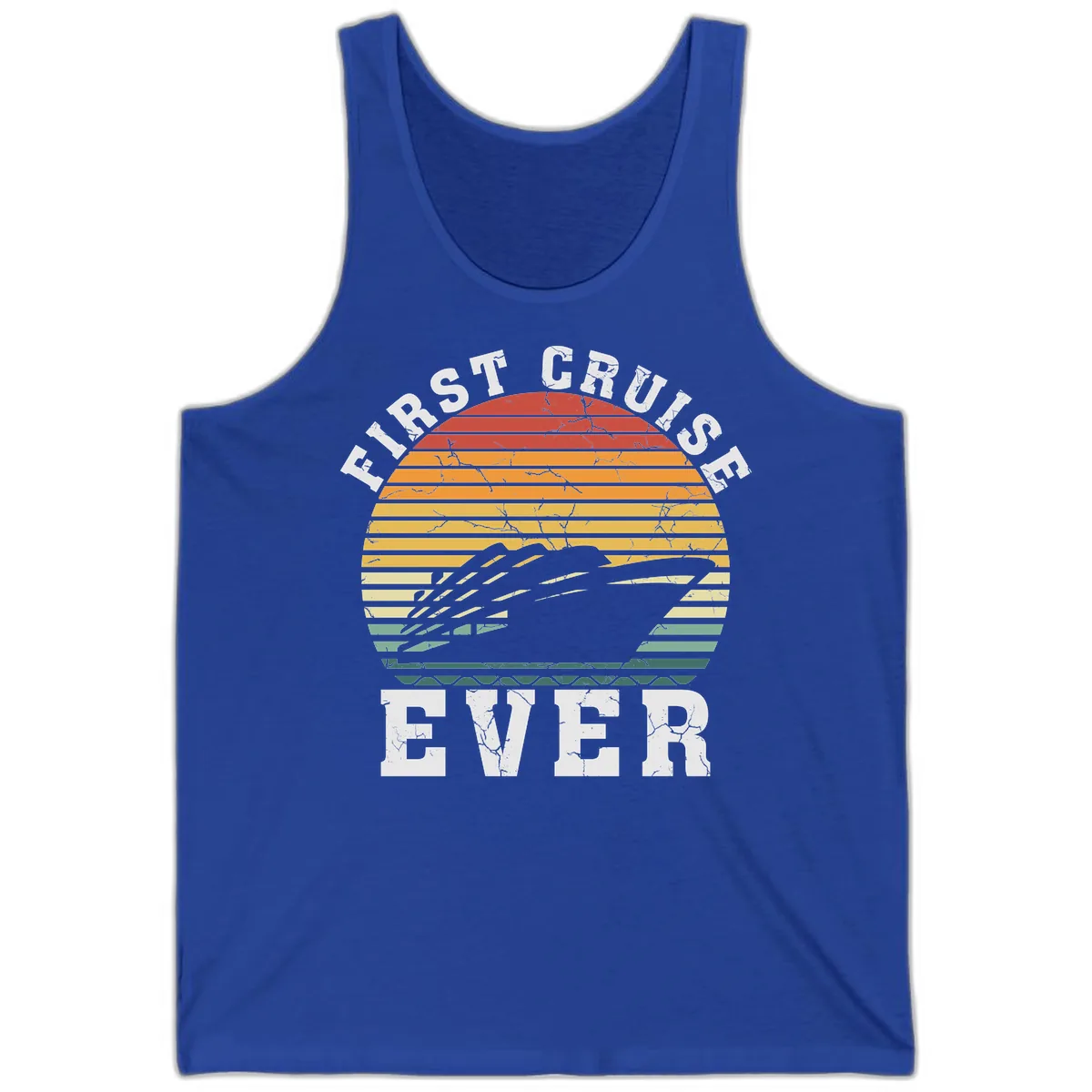 First Cruise Ever Retro Sunset Tank in True Royal