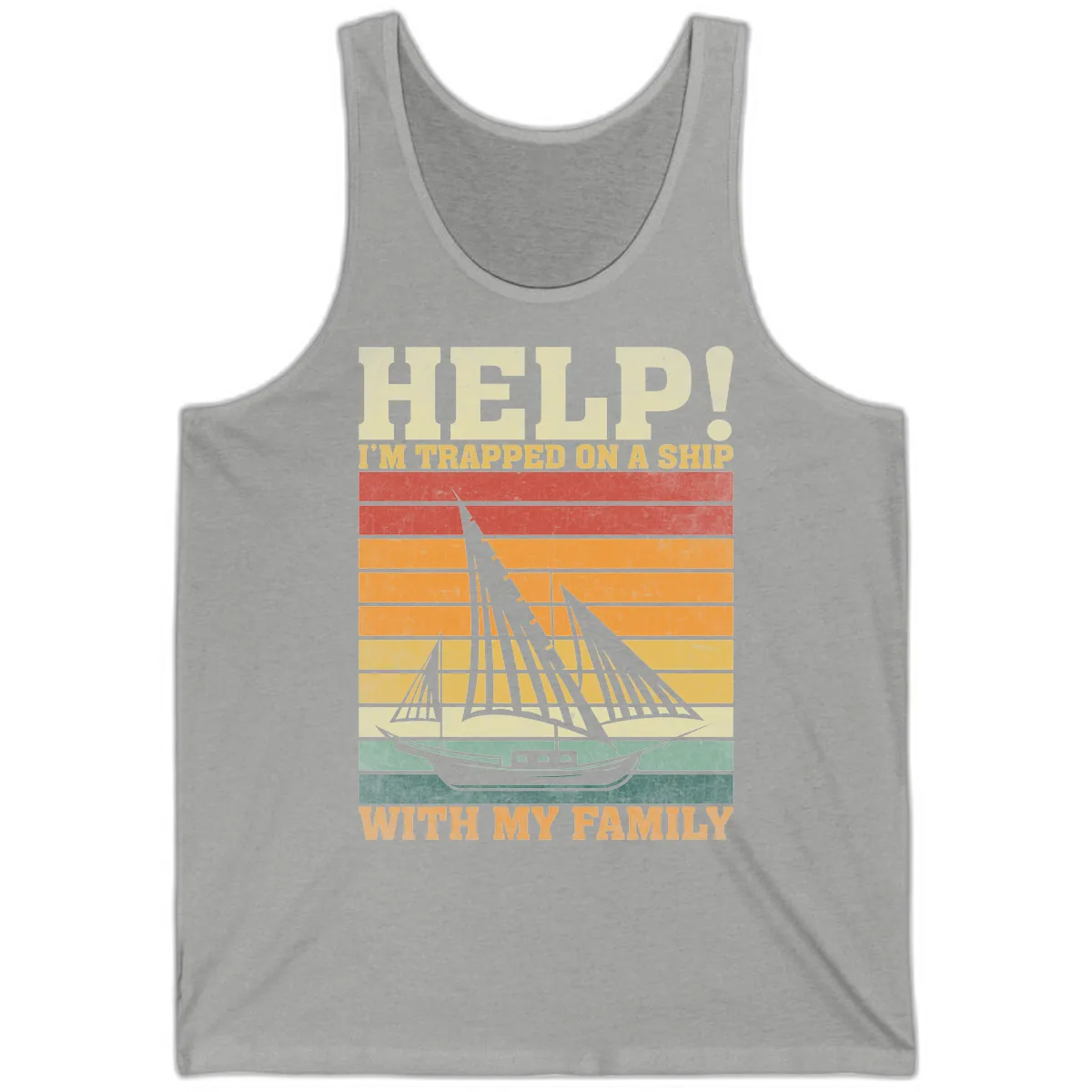 Help! I'm Trapped On A Ship With My Family Tank in Athletic Heather