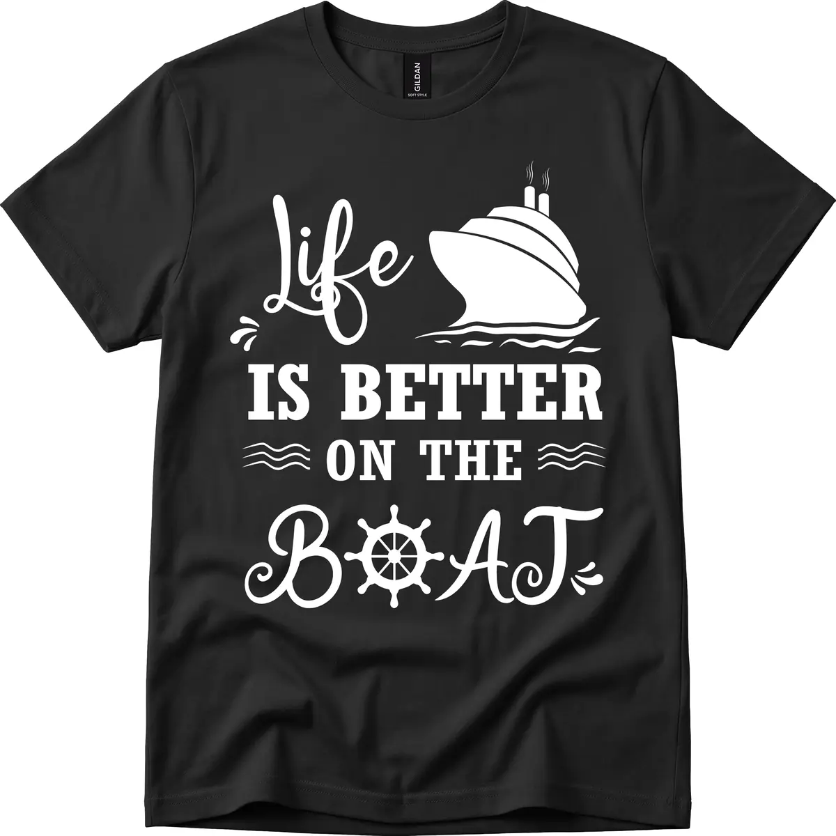Life Is Better On The Boat T-Shirt in Black