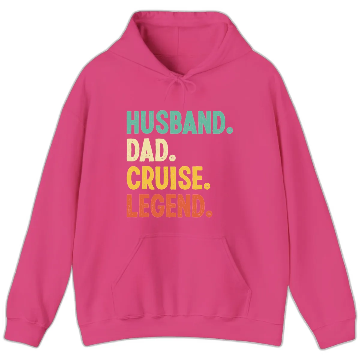 Husband Dad Cruise Legend Hoodie in Heliconia