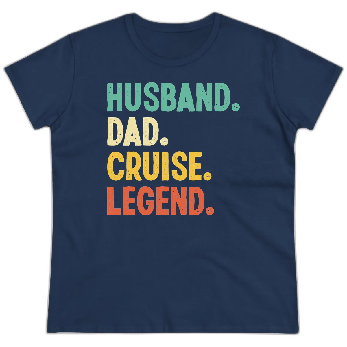 Husband Dad Cruise Legend Ladies Tee in Navy