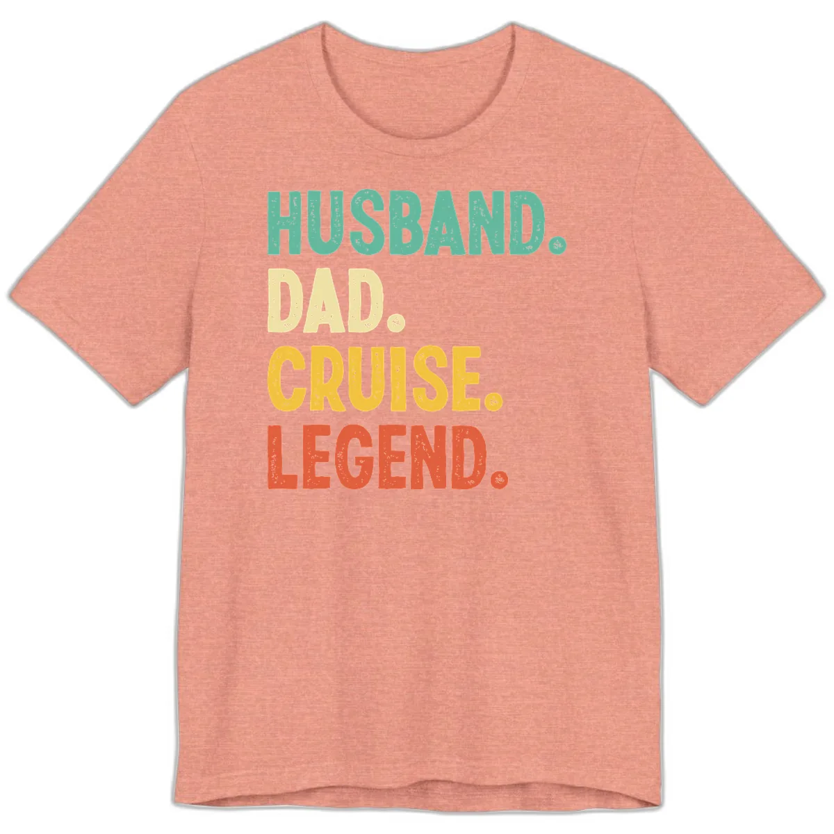 Husband Dad Cruise Legend Premium T-Shirt in Heather Sunset