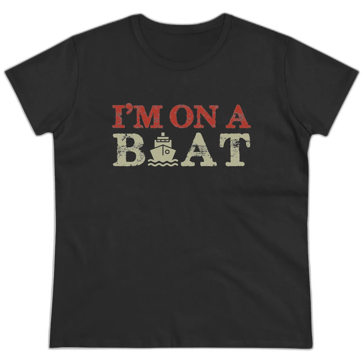 I'm On A Boat Cruise Ladies Tee in Black