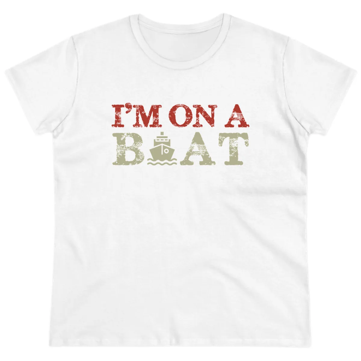I'm On A Boat Cruise Ladies Tee in White