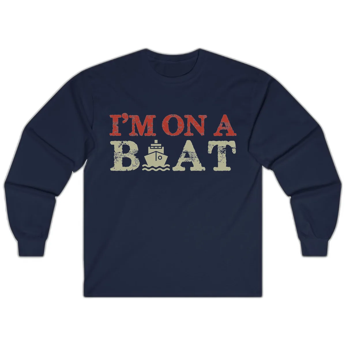 I'm On A Boat Cruise Long Sleeve in Navy