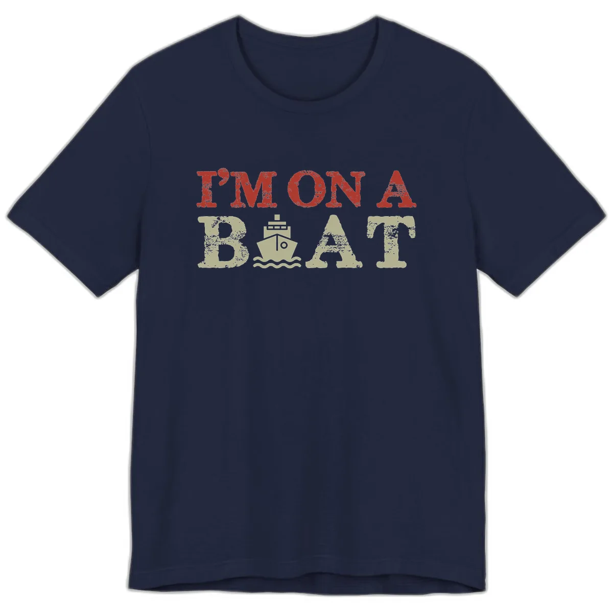 I'm On A Boat Cruise Premium T-Shirt in Navy