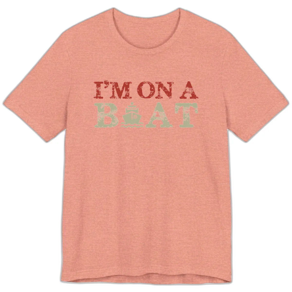 I'm On A Boat Cruise Premium T-Shirt in Heather Sunset