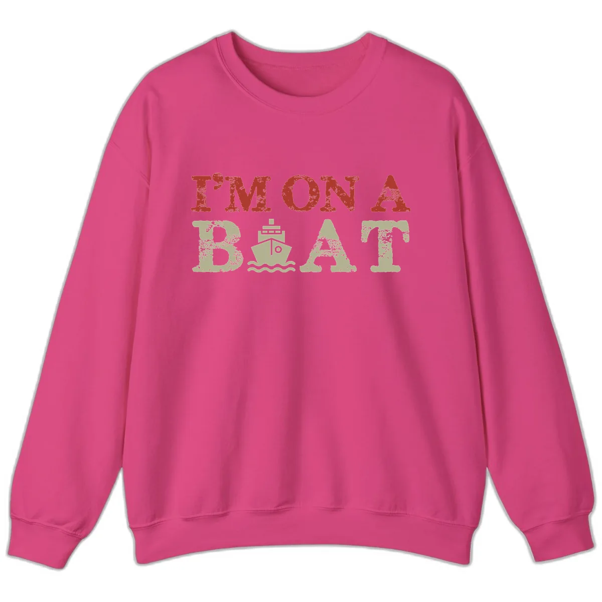 I'm On A Boat Cruise Sweatshirt in Heliconia