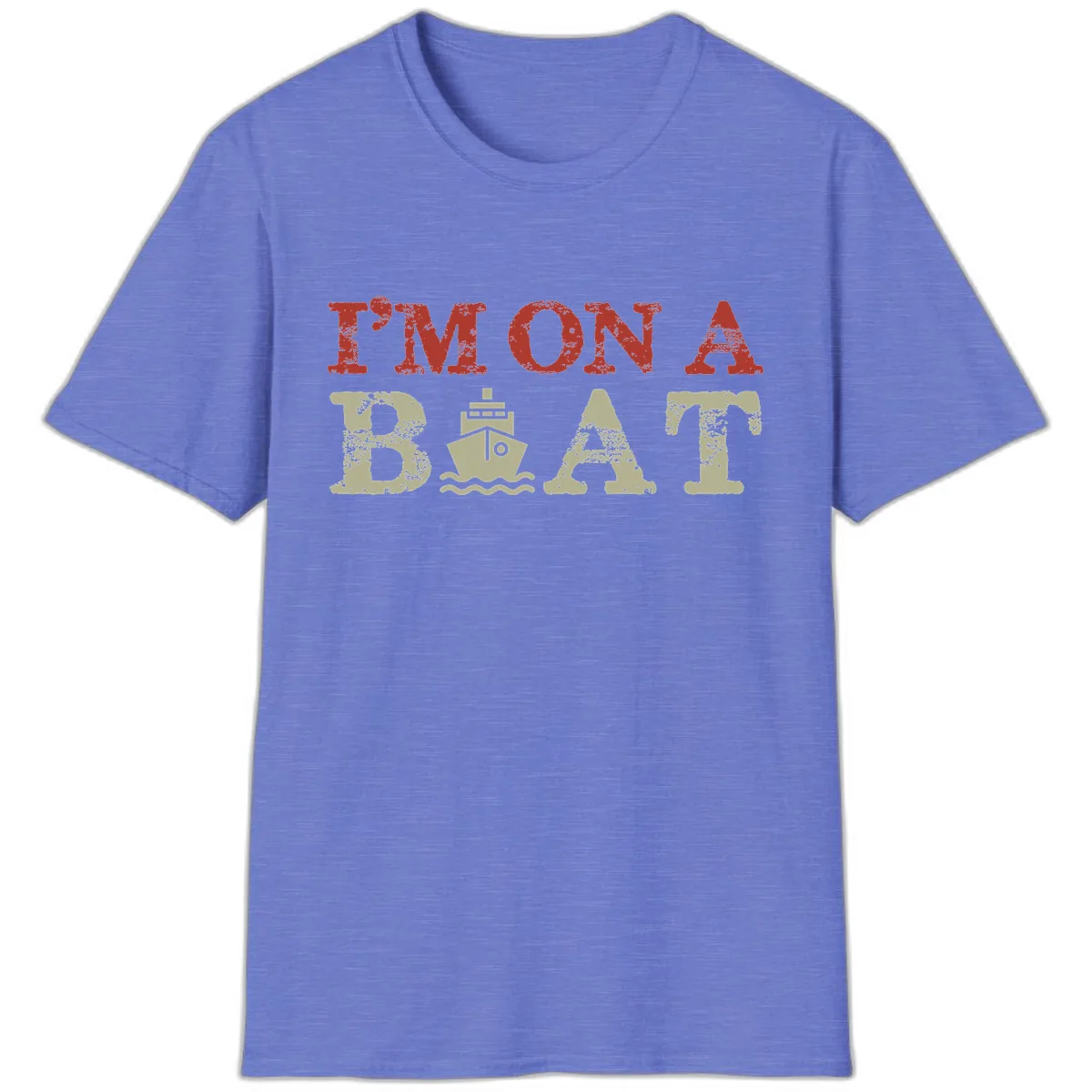 I'm On A Boat Cruise T-Shirt in Heather Royal