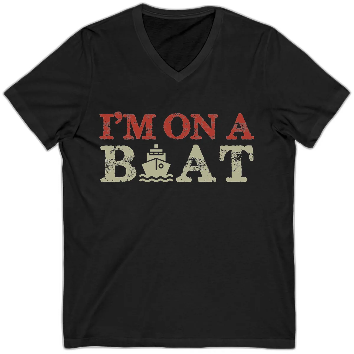 I'm On A Boat Cruise V-Neck in Black