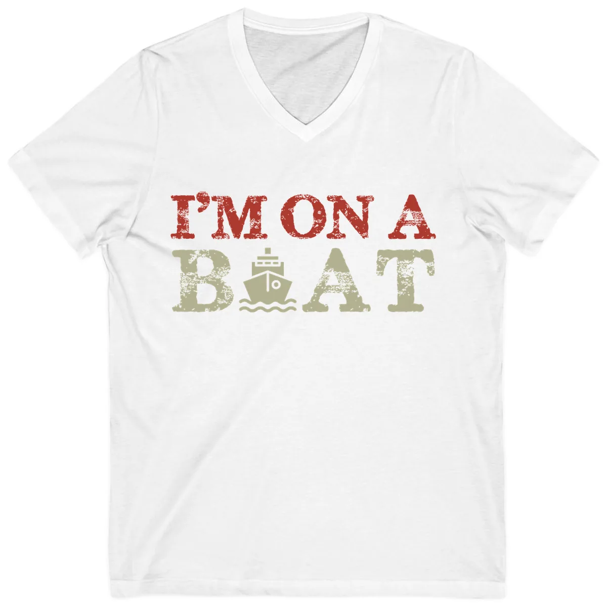 I'm On A Boat Cruise V-Neck in White