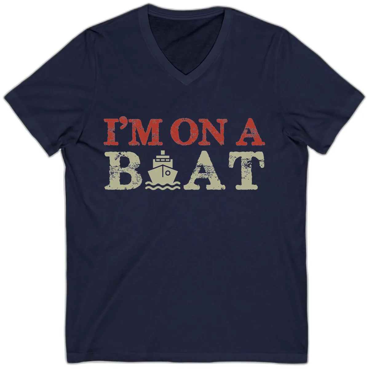 I'm On A Boat Cruise V-Neck in Navy
