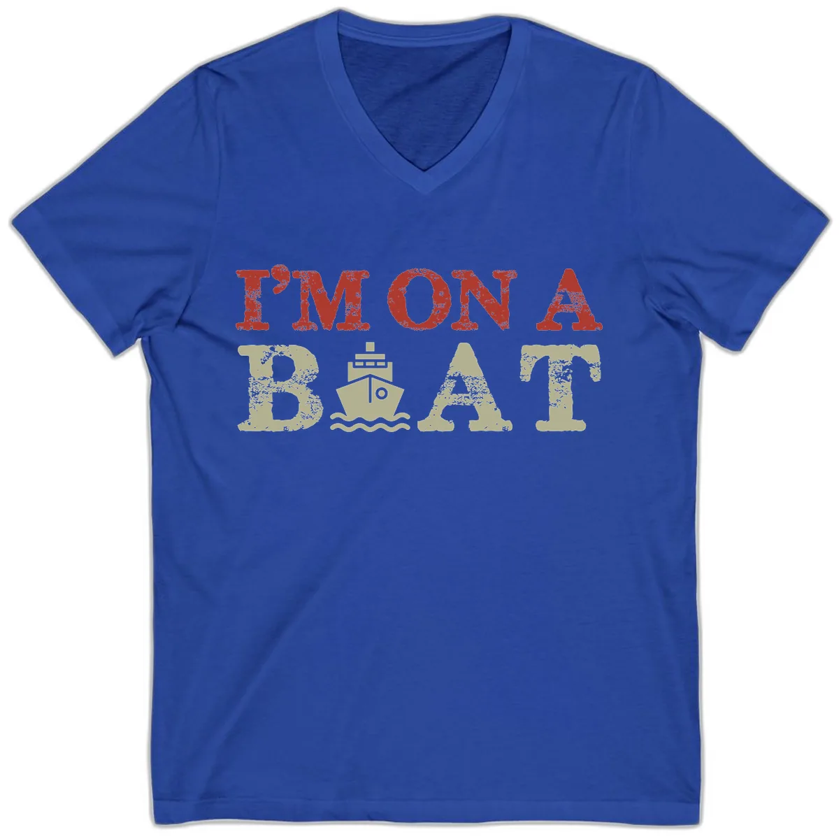 I'm On A Boat Cruise V-Neck in True Royal